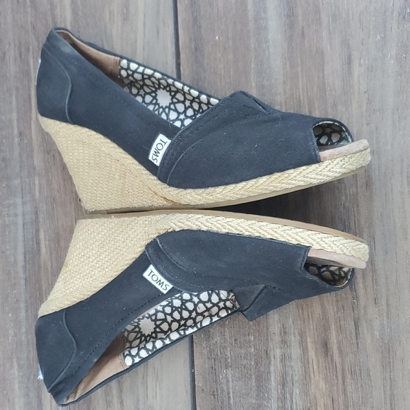 Toms Women Wedge Sandals Open Toe sz 10 - Picture 10 of 13